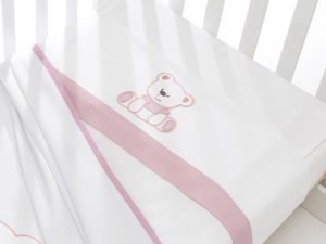 Erbesi Tato Completo lenzuolino per lettino 3 pz bianco rosa